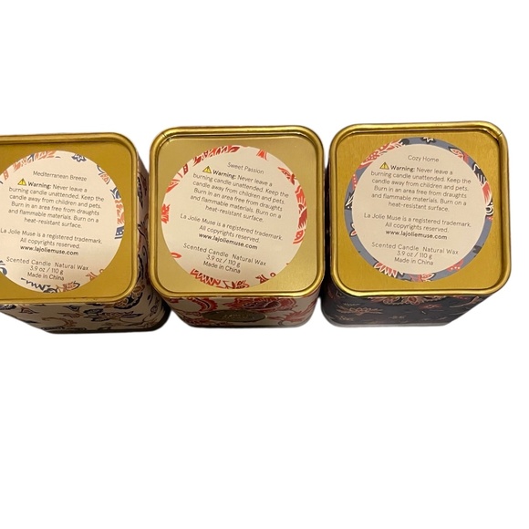 La Jolie Muse Candle Gift 3 Pack Mediterranean Breeze, Sweet Passion & Cozy Home - Picture 3 of 3
